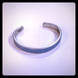 Alex and Ani silver and blue cuff bracelet